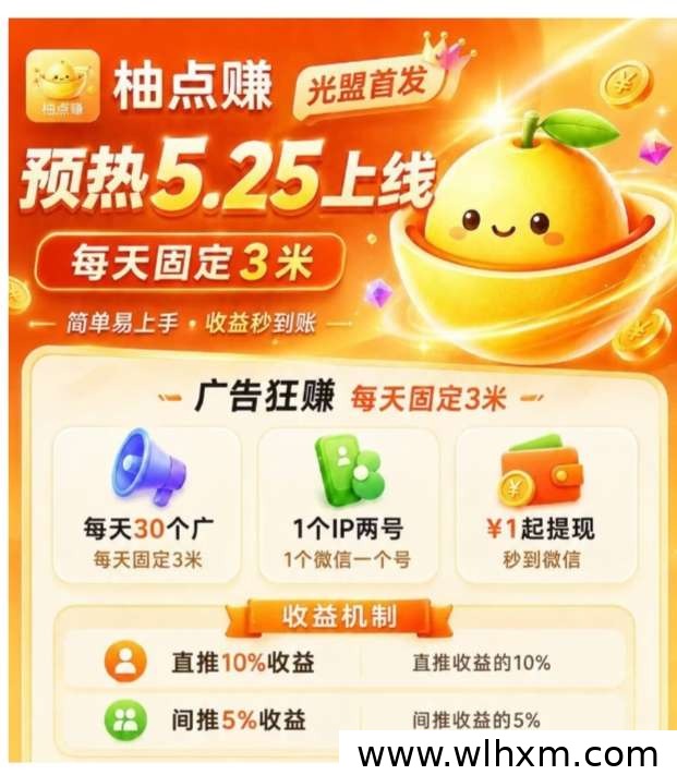 柚点赚项目上线 每日看广告轻松保底收益