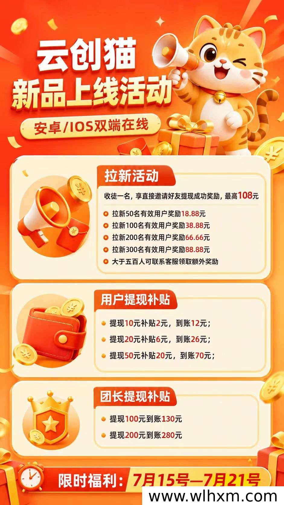 云创猫新品上线,官方直招团队长与广告高手