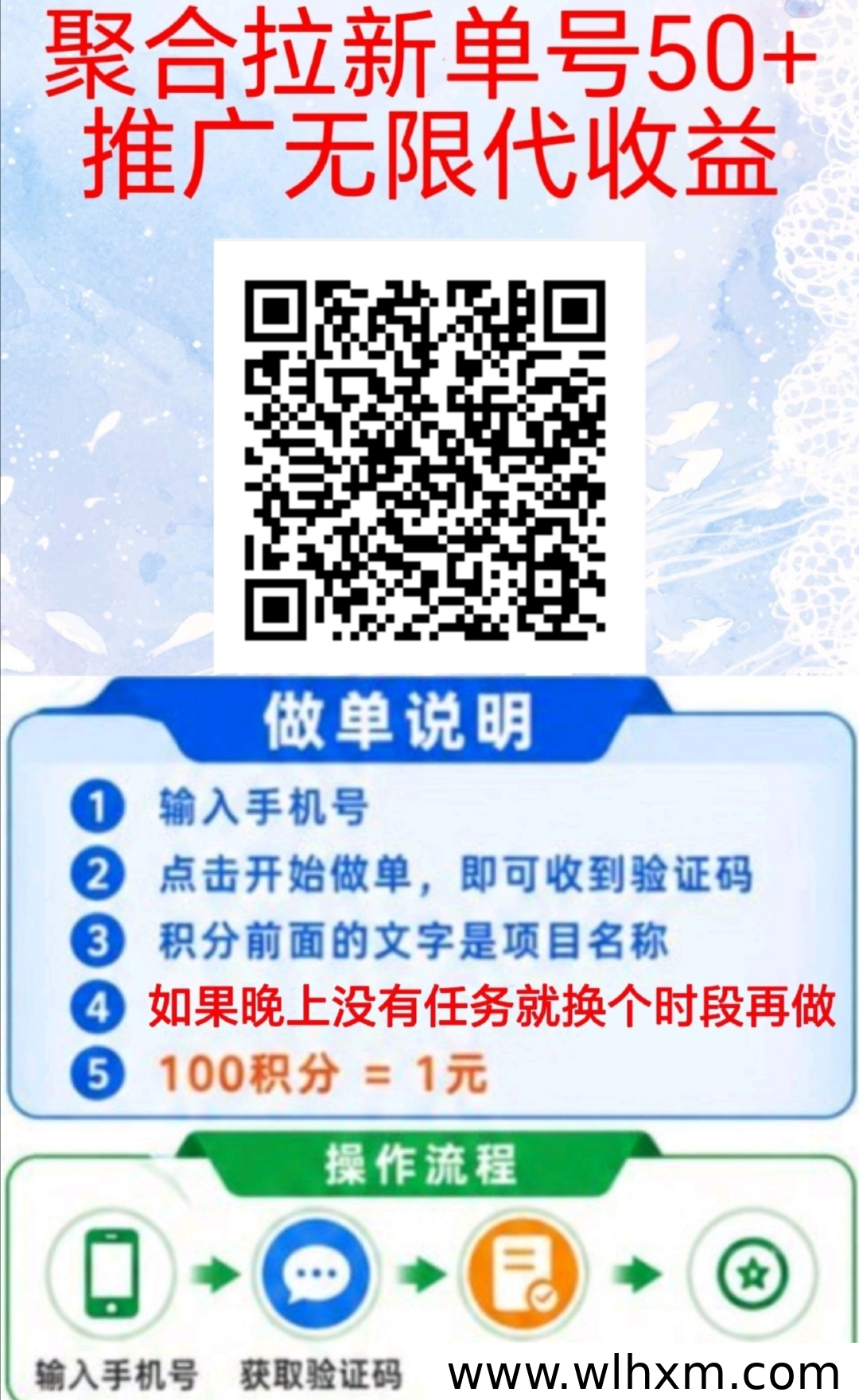 聚合拉新新玩法:无需下载不实名,填入验证码即可获得收益