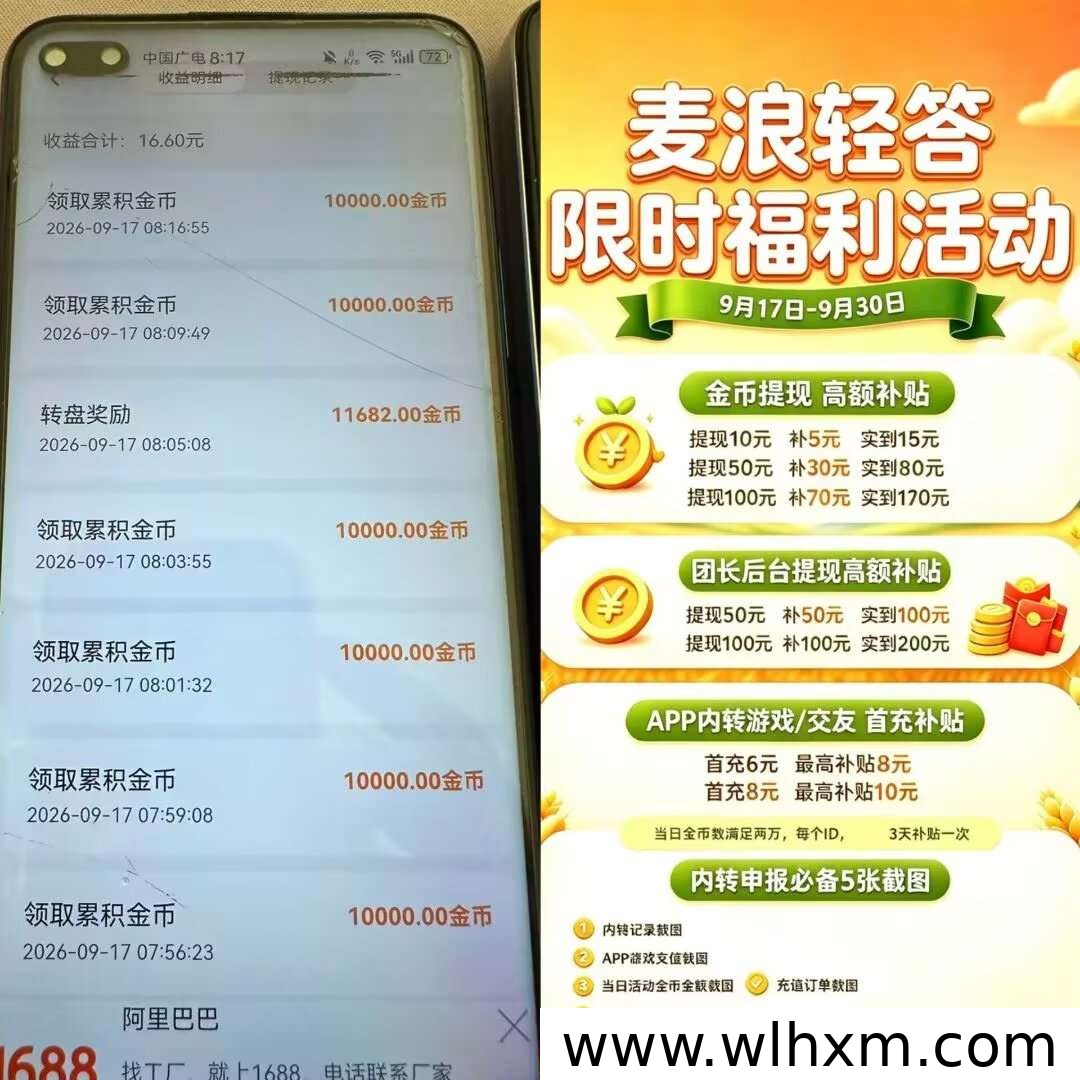 麦浪轻答大水台子首码上线及补贴玩法说明