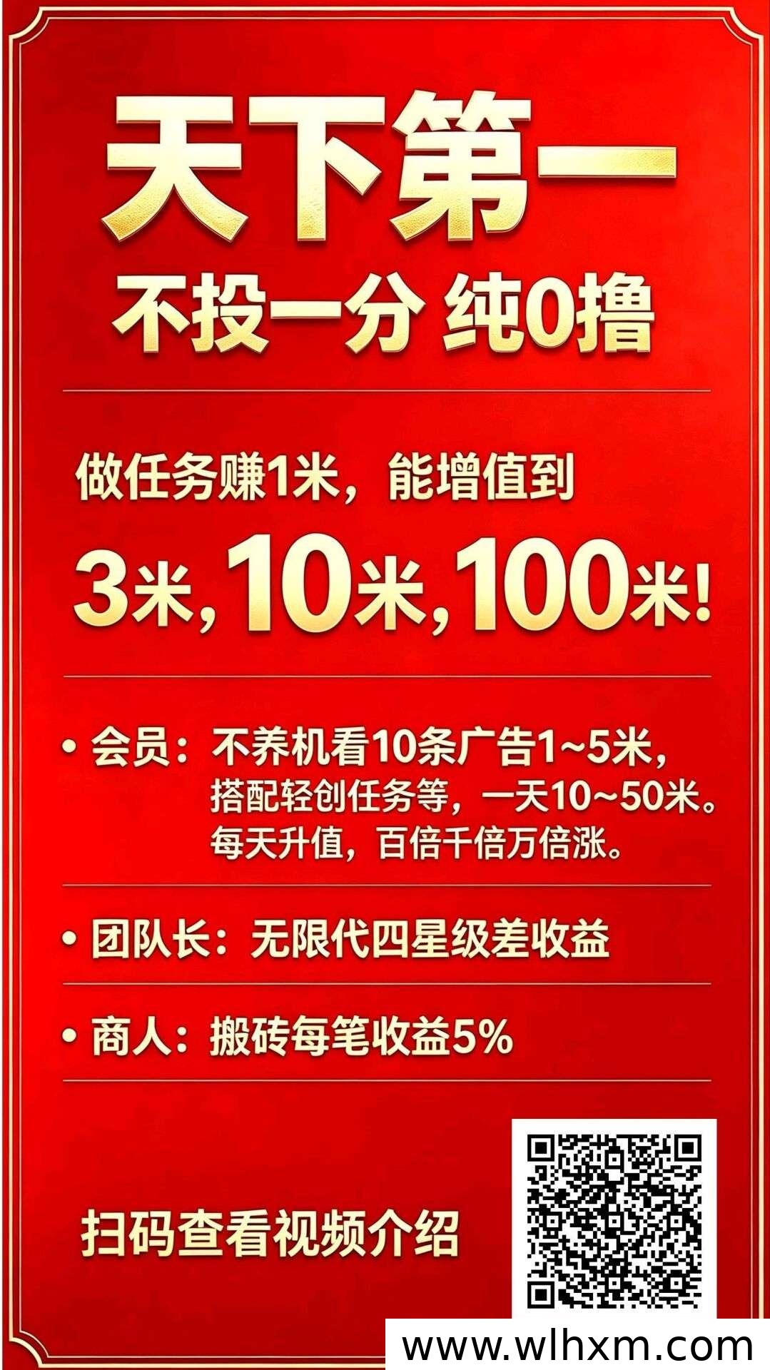 全新首码项目上线:每日看广告轻松变现,倍增机制引关注