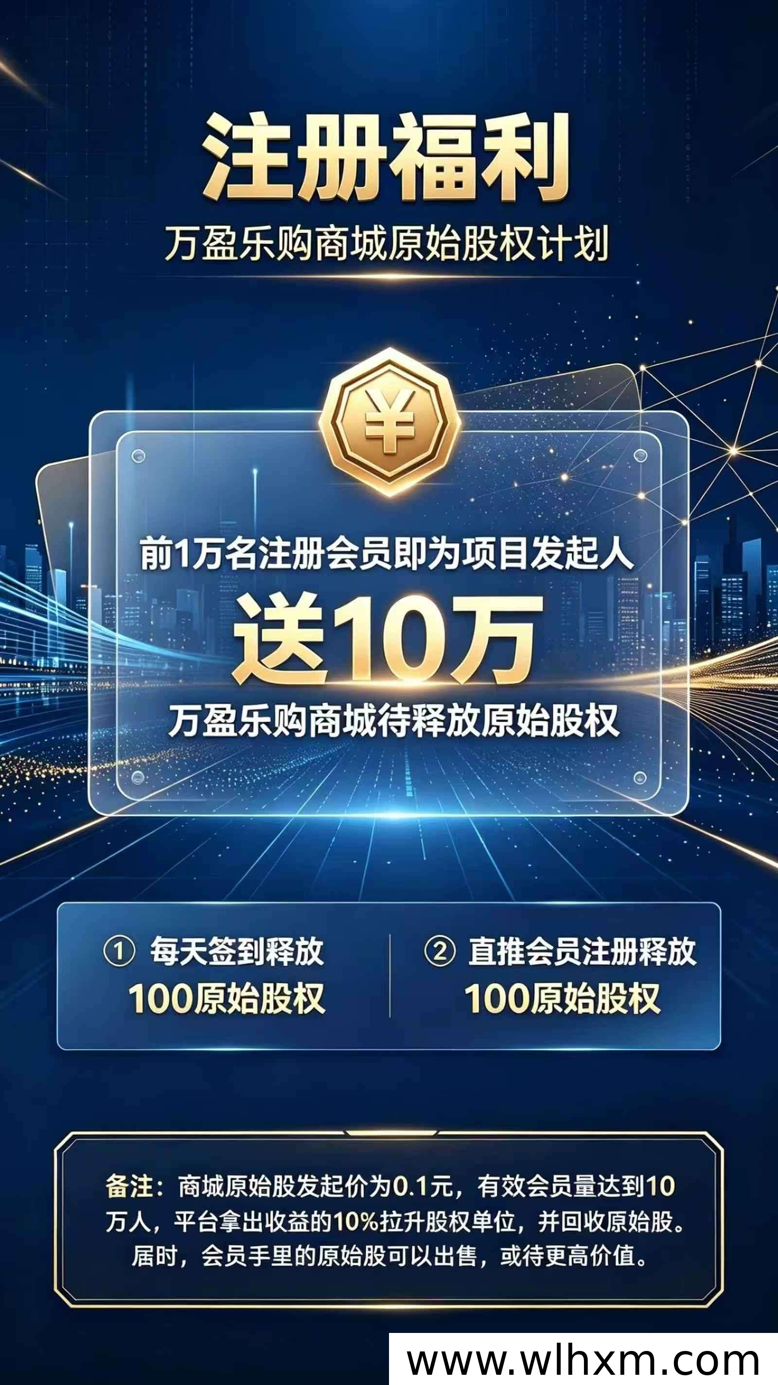 万盈乐购注册福利与原始股权释放计划解析