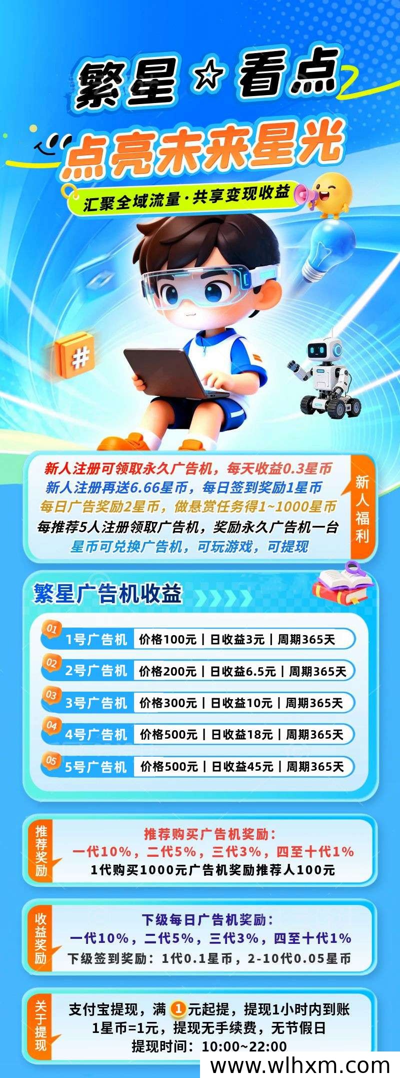 繁星看点新人注册福利与广告机收益玩法解析
