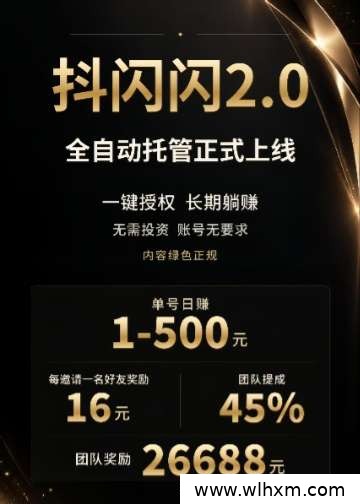 抖闪闪2.0版本功能升级与收益模式说明