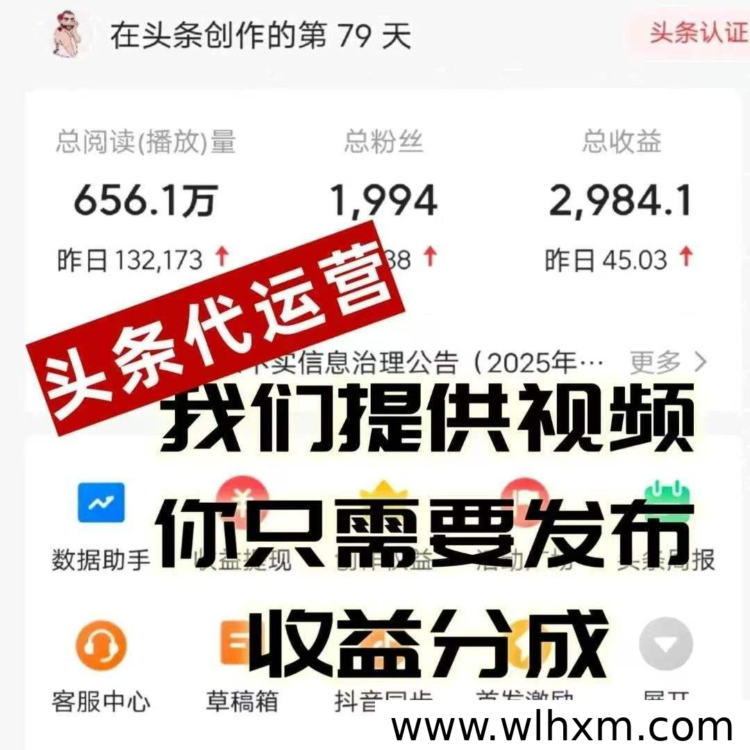 今日头条视频代运营合作模式解析:低门槛参与与收益分成机制